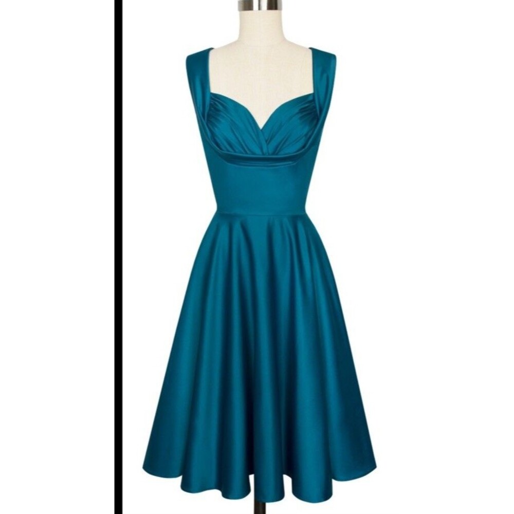 Trashy Diva Candice Gwinn Honey Dress Dragonfly Teal Blue Rockabilly Pinup 16